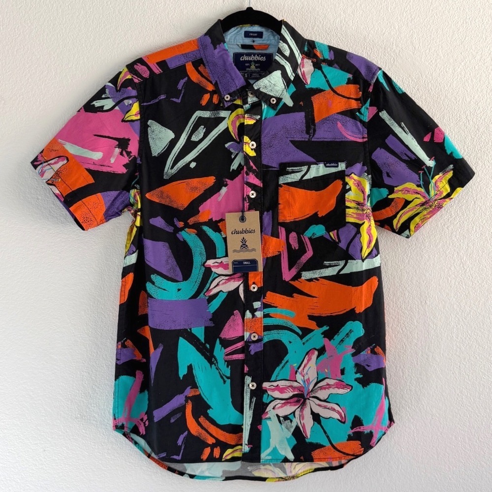 Chubbies The Show Stopper Friday Shirt Mens Abstract Floral Button Down NEW